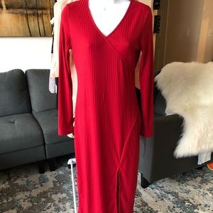 Ribbed Red Dress